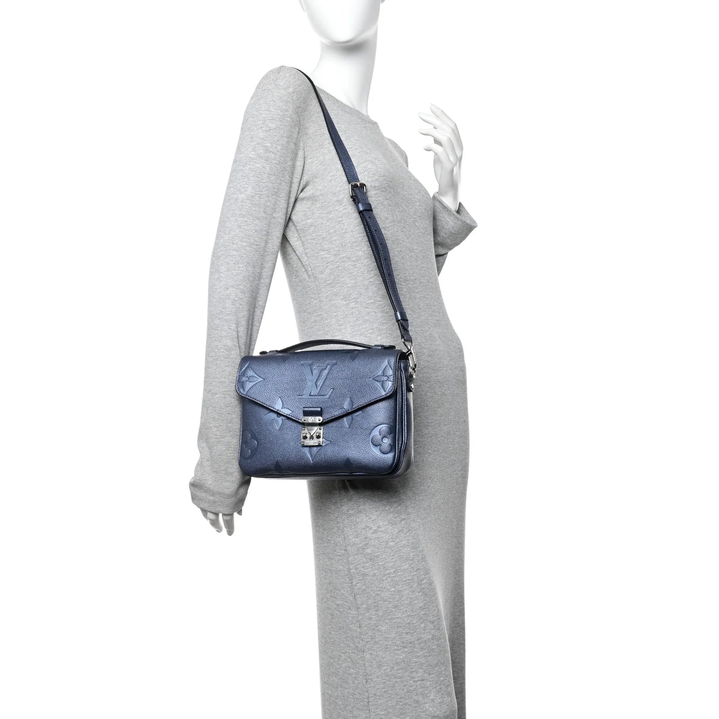 Louis Vuitton Navy Nacre Metallic Empreinte
Monogram Giant Pochette Metis