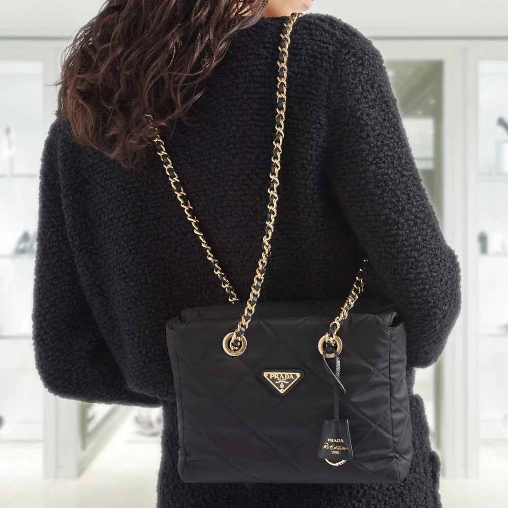Prada Re - Edition 1995 Quilted Nylon Chain Tote
