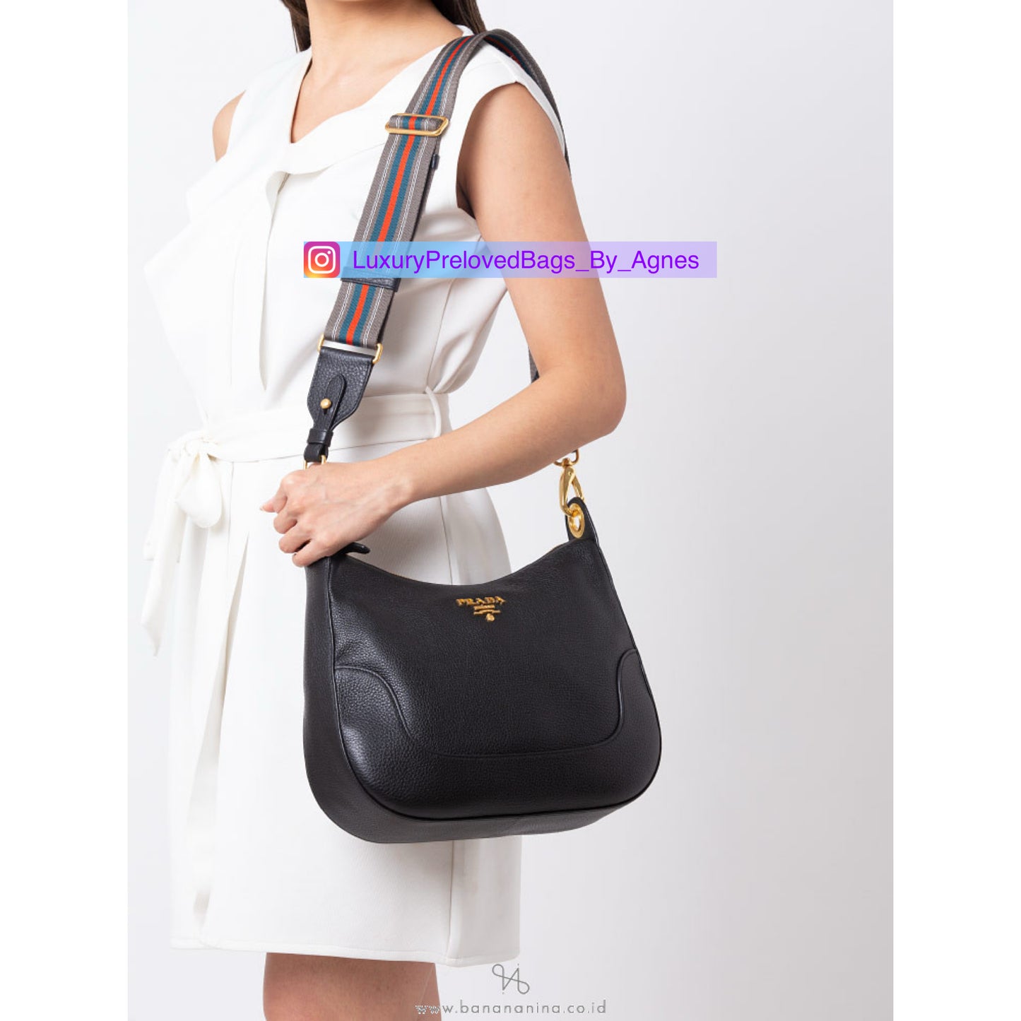 Prada Vitello Daino Leather Phenix Shoulder Bag