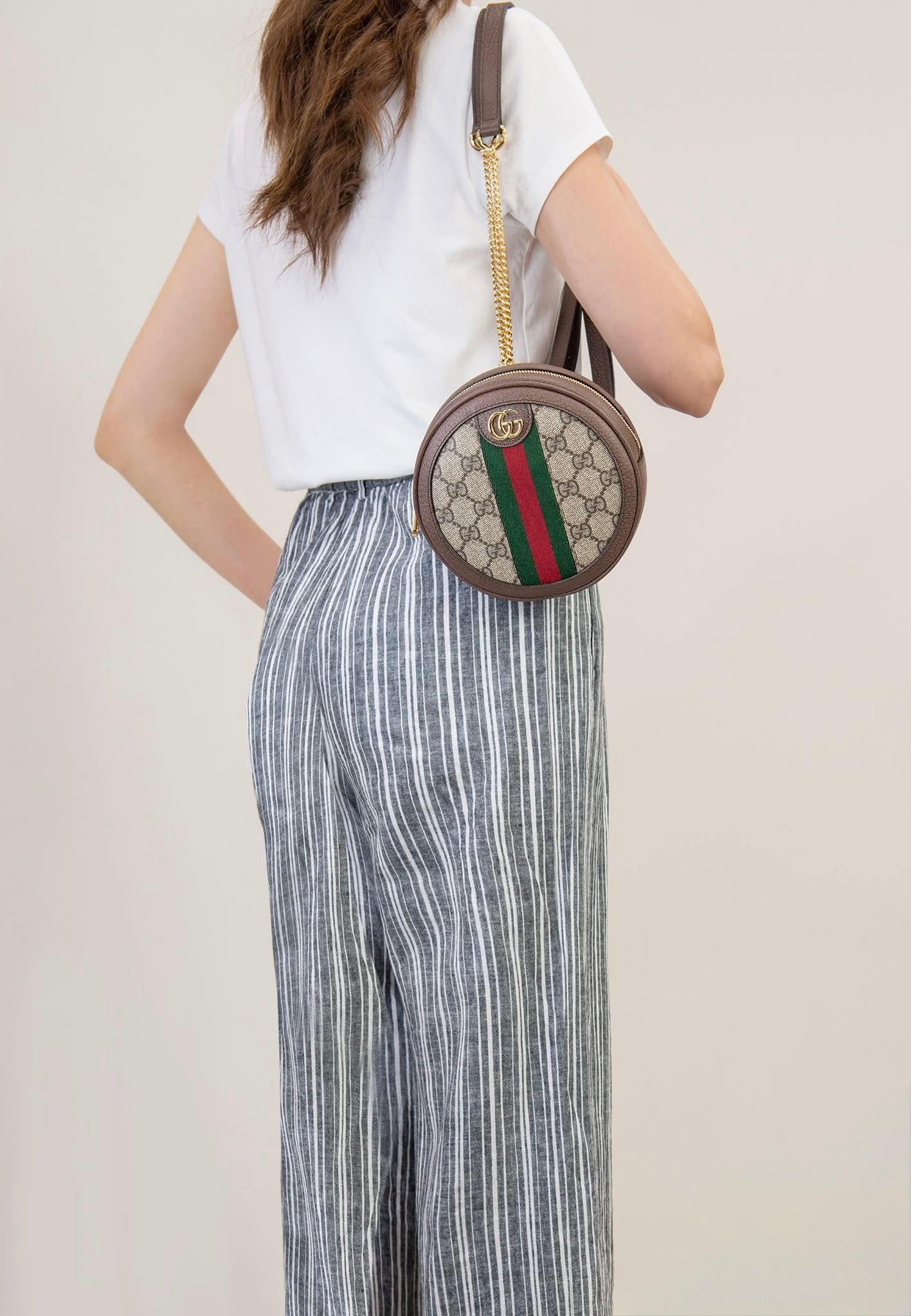 Gucci Mini GG Supreme Round Ophidia Backpack