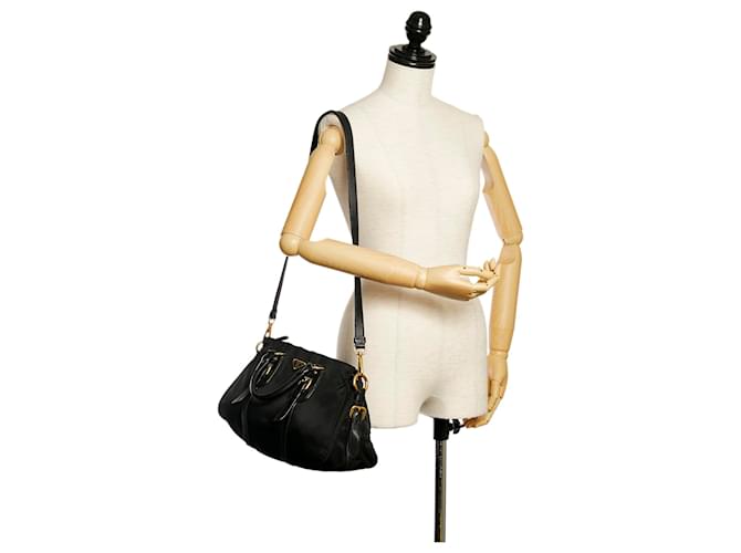 Prada Tessuto Nylon and Leather Bauletto Bag