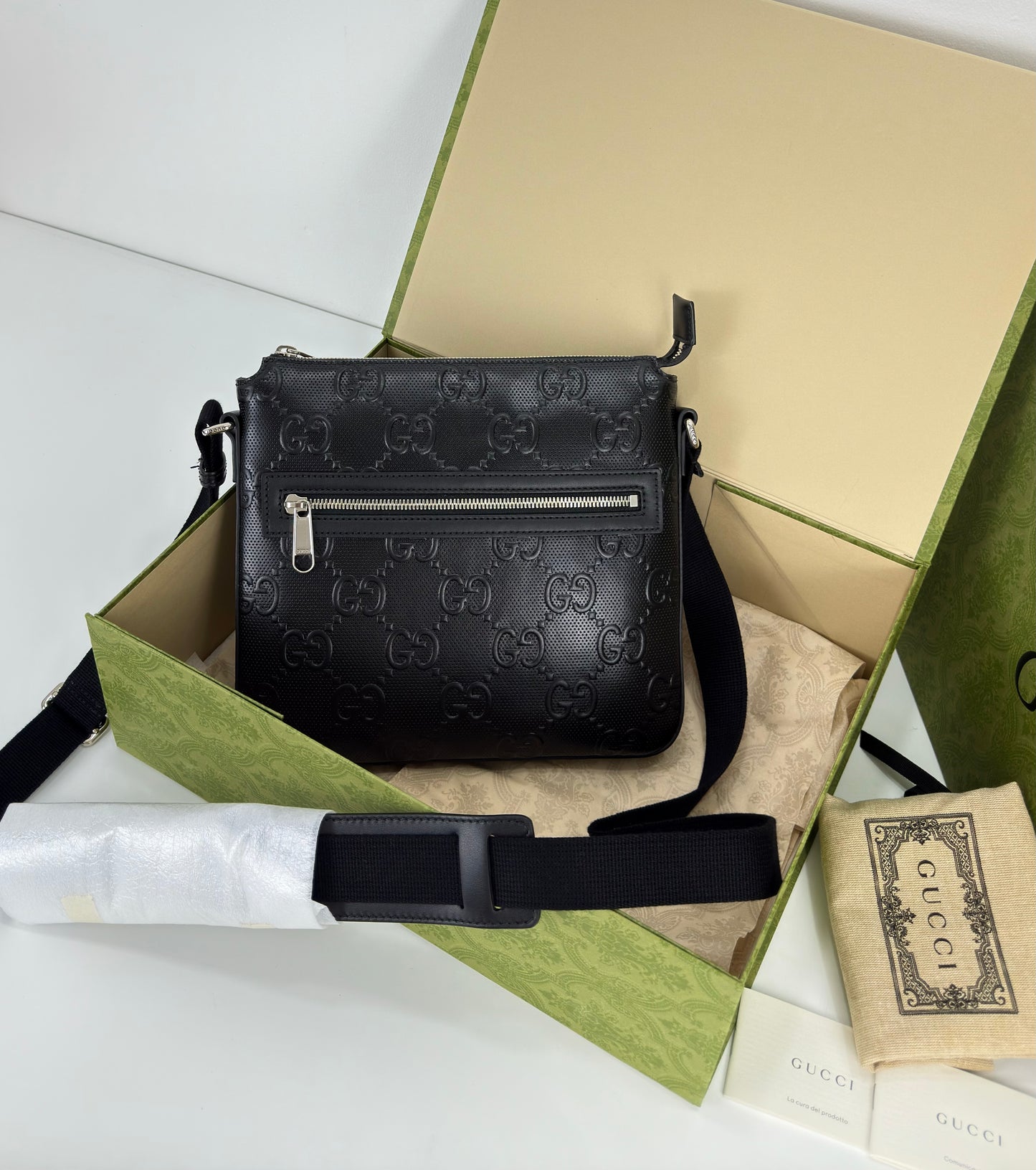 Gucci GG Embossed Small Messenger Bag