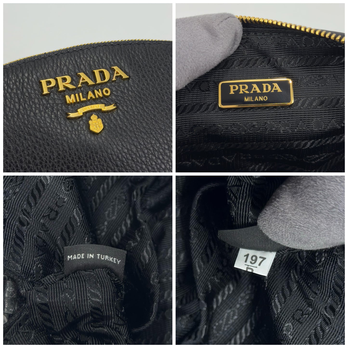 Prada Vitello Daino Cosmetic Pouch Black