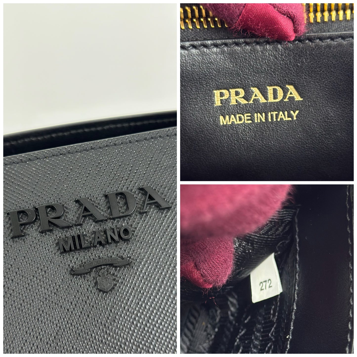 Prada Monochrome Medium Saffiano Leather Black Bag