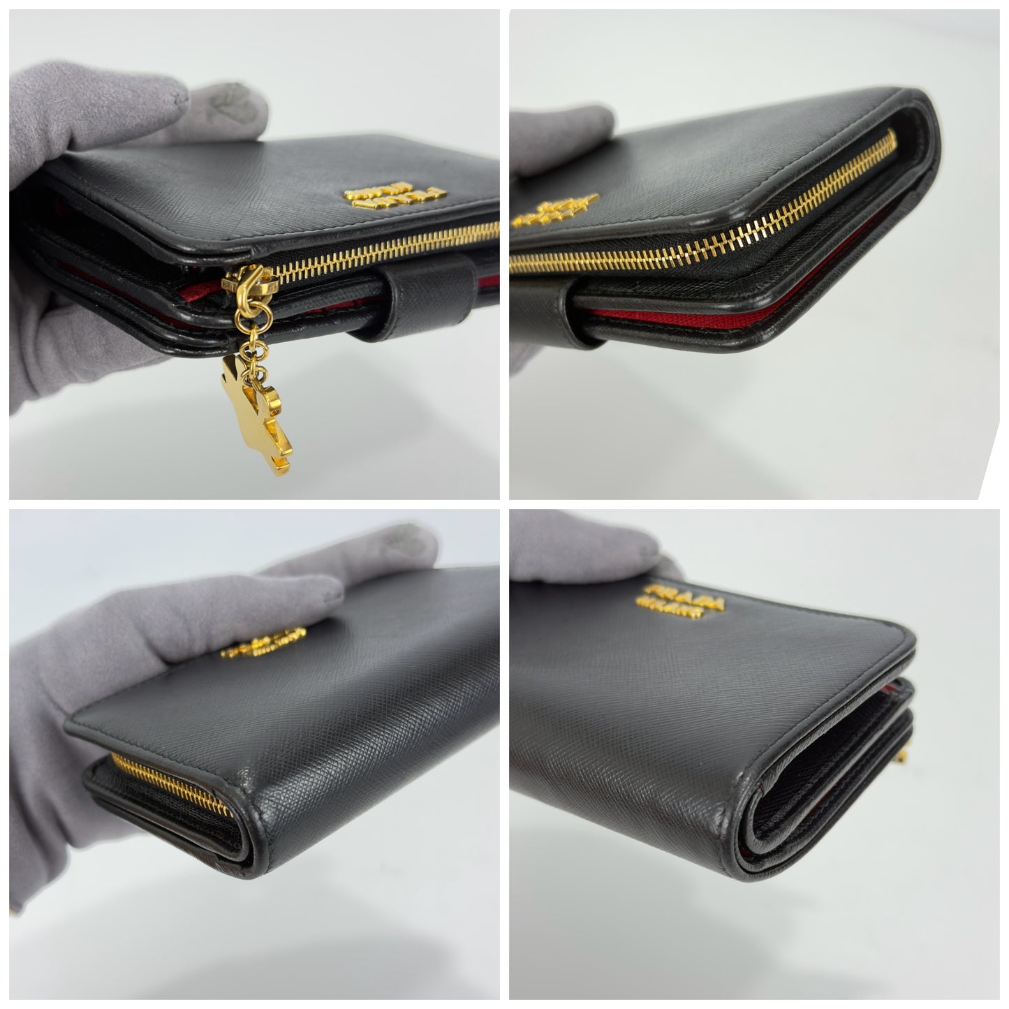 Prada Saffiano Wallet With Robot Charm