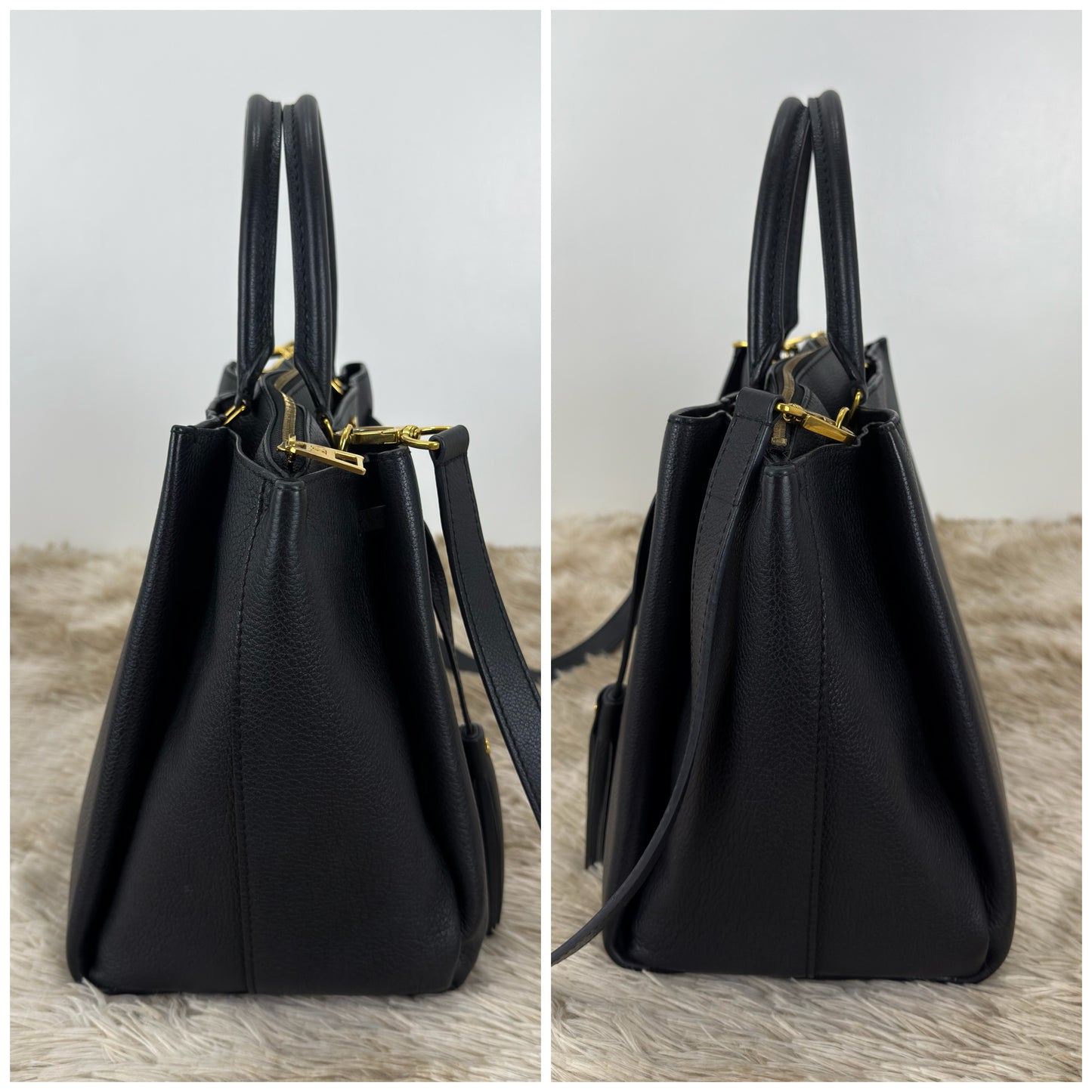 Louis Vuitton Black Leather Lockme Convertible Tote Bag