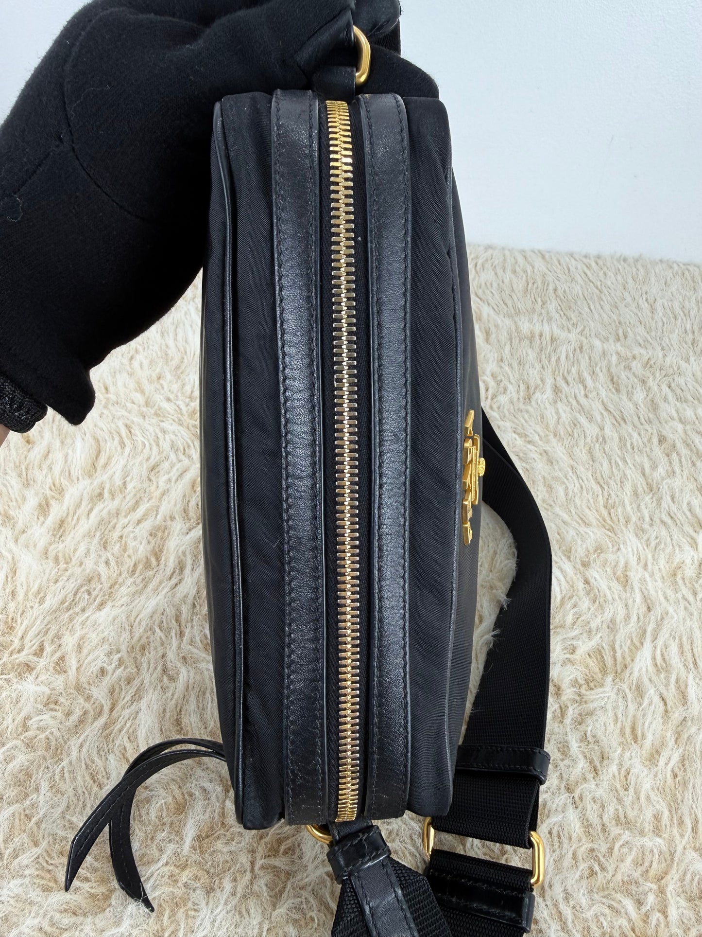 Prada Tessuto Nylon Camera Crossbody Bag