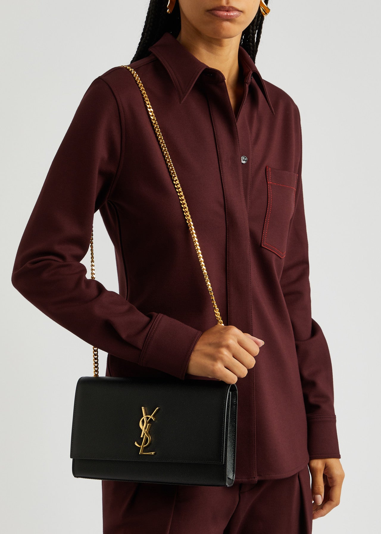 Saint Laurent Kate Medium In Grain De Poudre
Embossed Leather