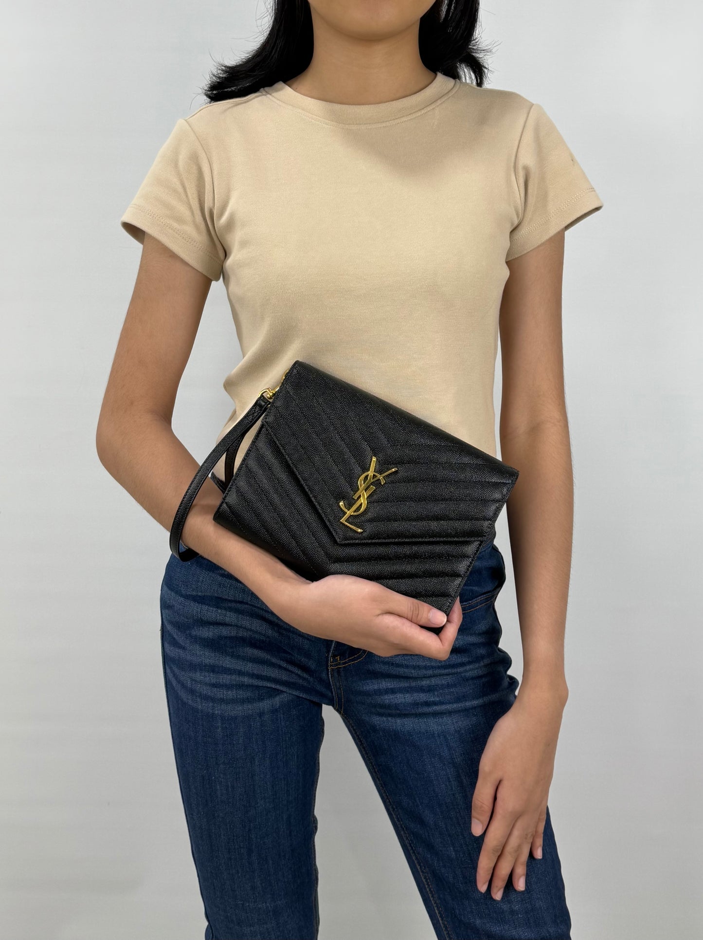 Saint Laurent Cassandre Envelope Wrislet Clutch