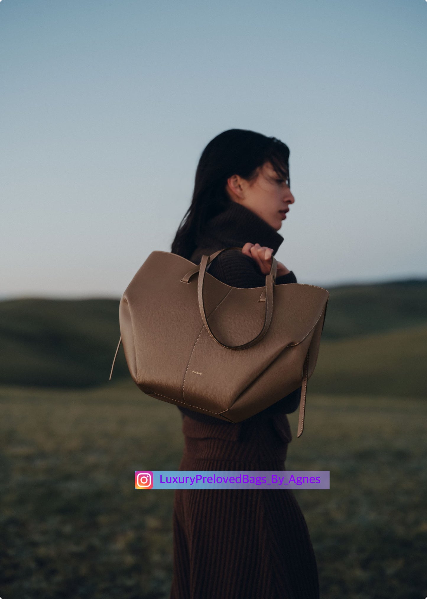 Polène Textured Calfskin Cyme Large Tote Root