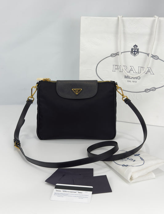 Prada Tessuto Saffiano Nylon Crossbody Bag