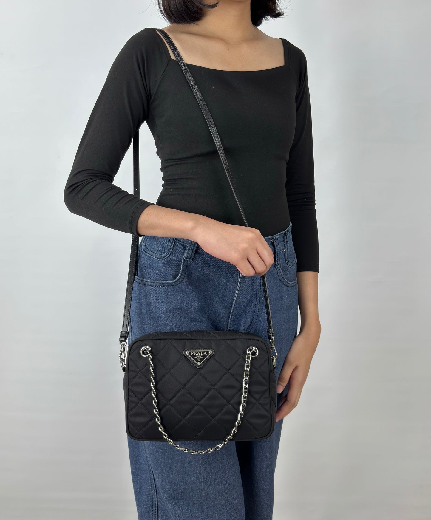 Prada Nylon Tessuto Impuntu Quilted Bandoliera