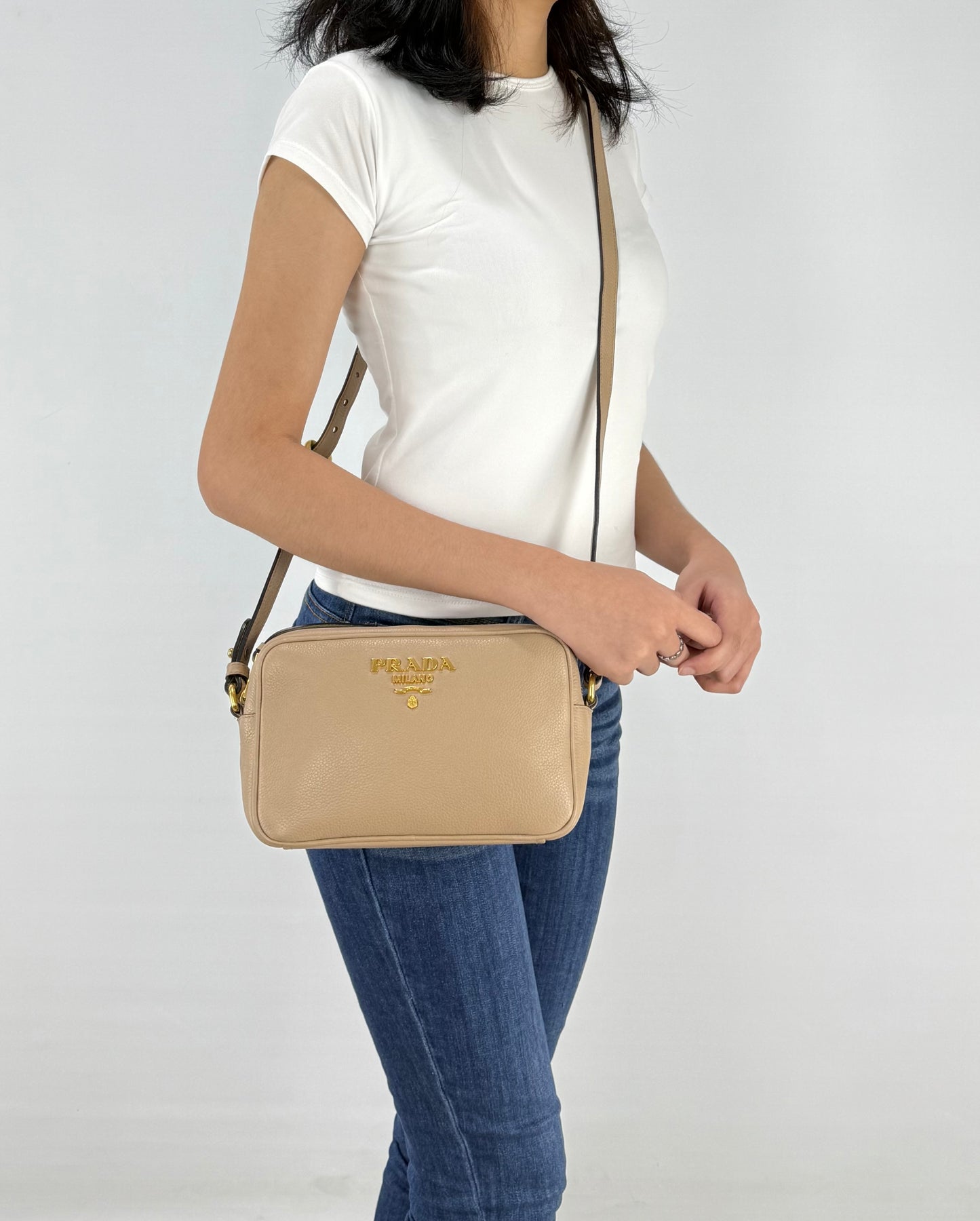 Prada Vitello Phenix Leather Cammeo Small Size