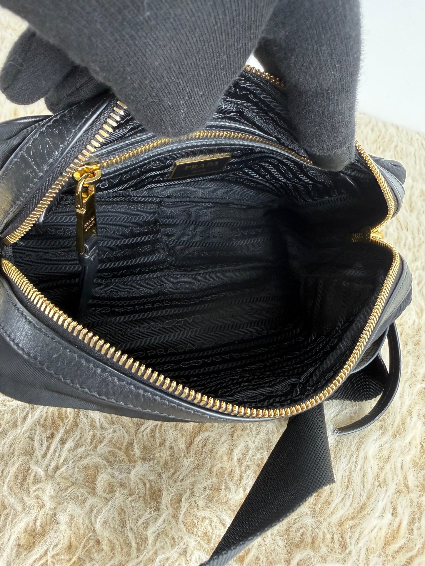 Prada Tessuto Nylon Camera Crossbody Bag
