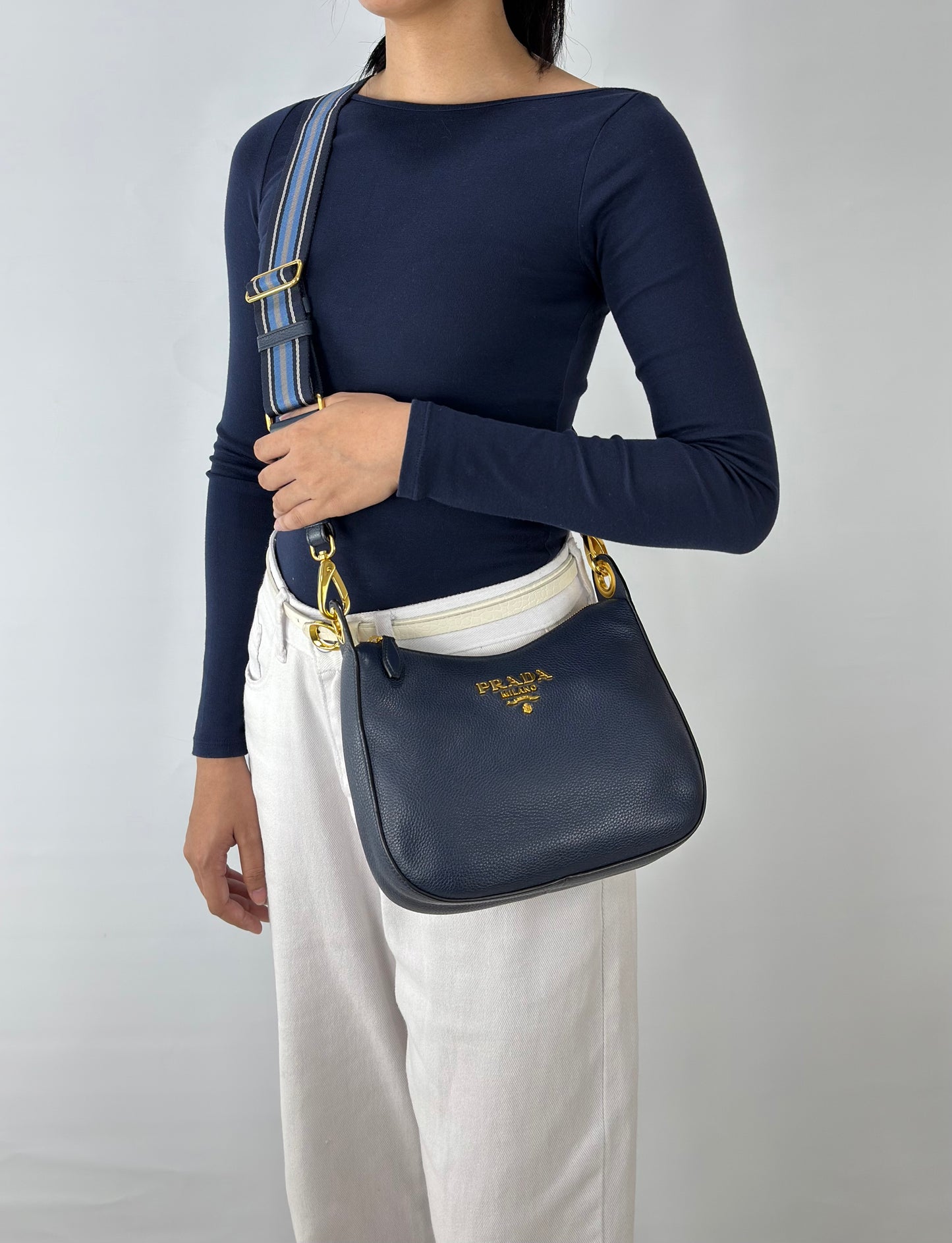 Prada Vitello Phenix Leather Crossbody Bag