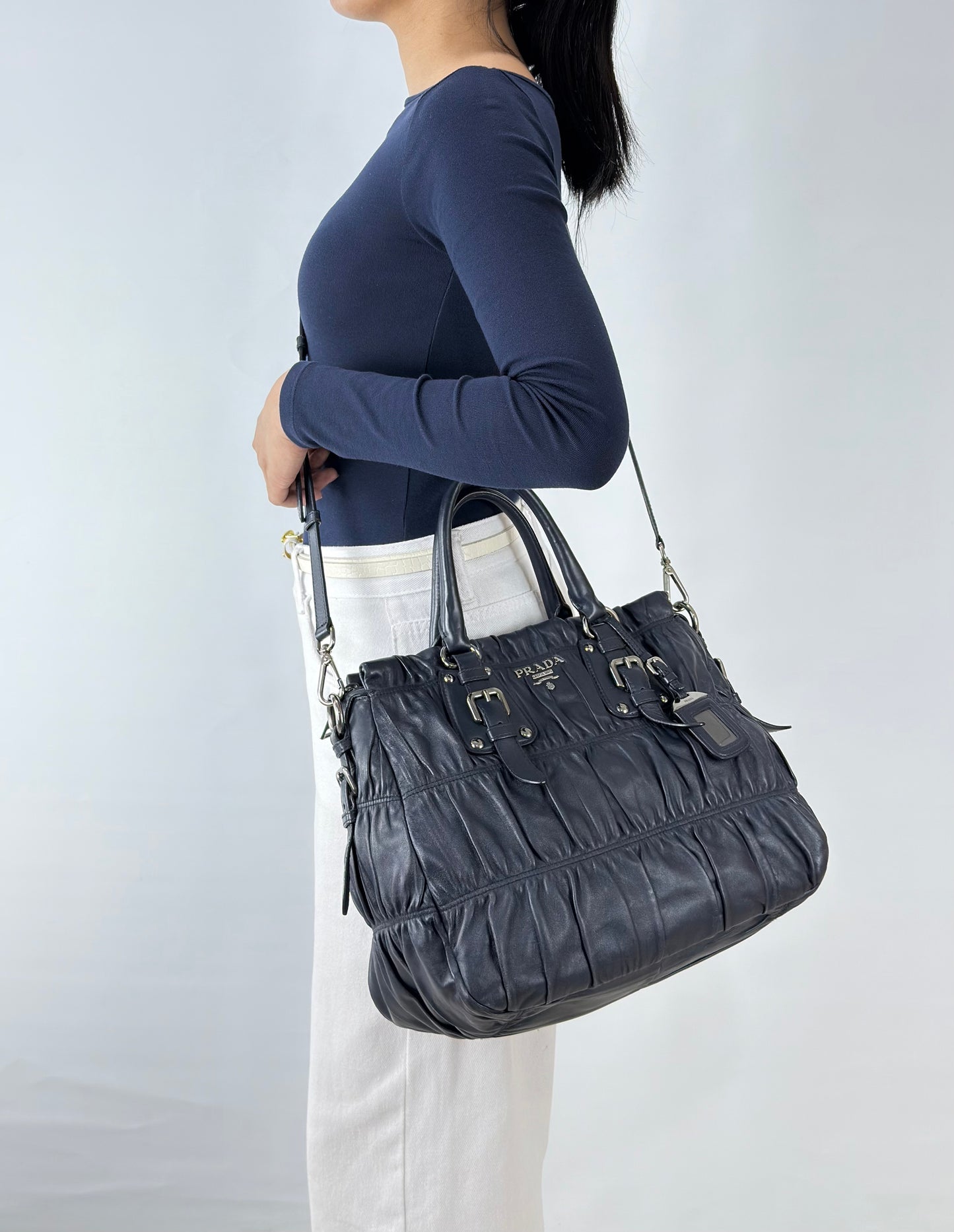 Prada Nappa Leather Gaufre Tote Bag