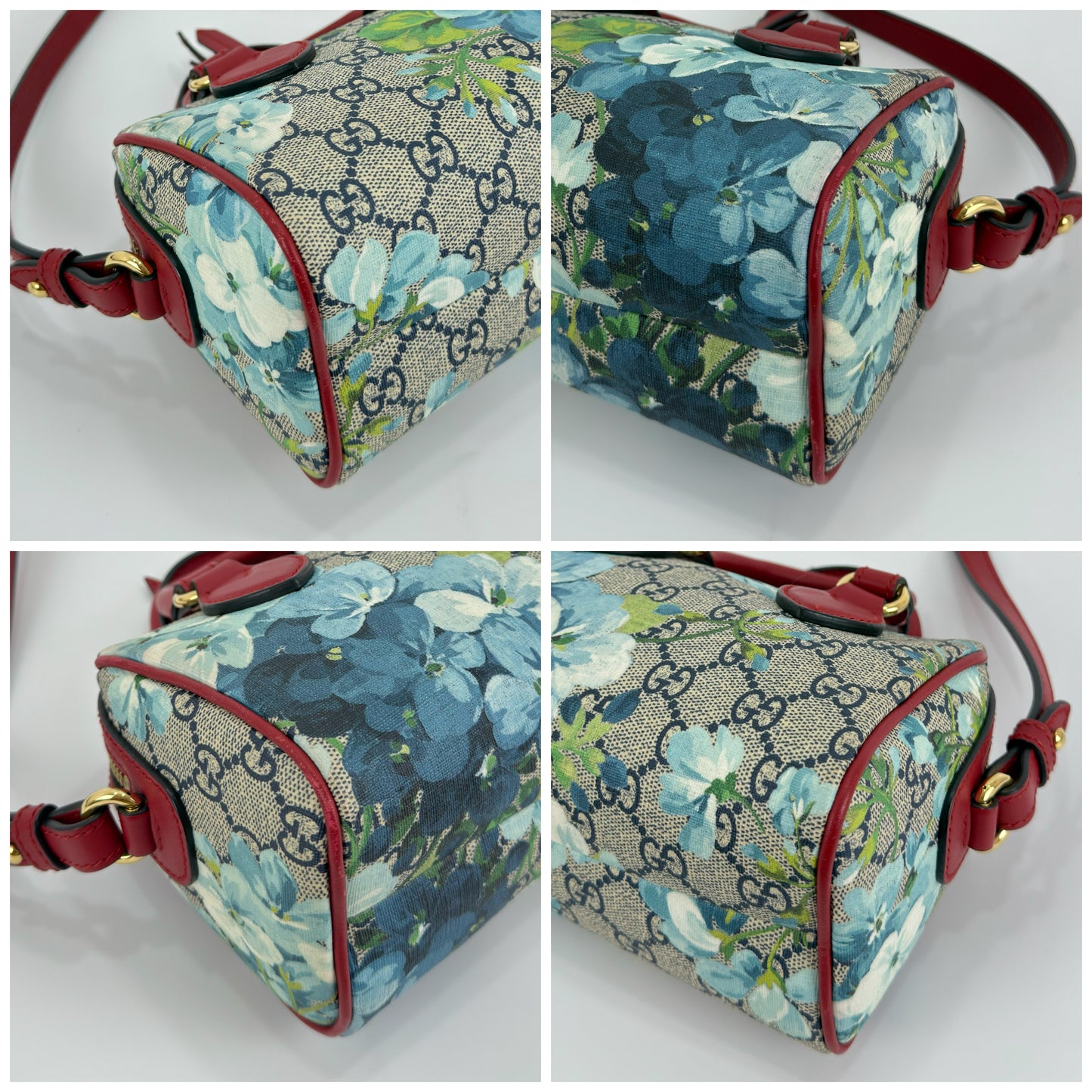 Gucci GG Supreme Monogram Blooms Mini Boston Bag
