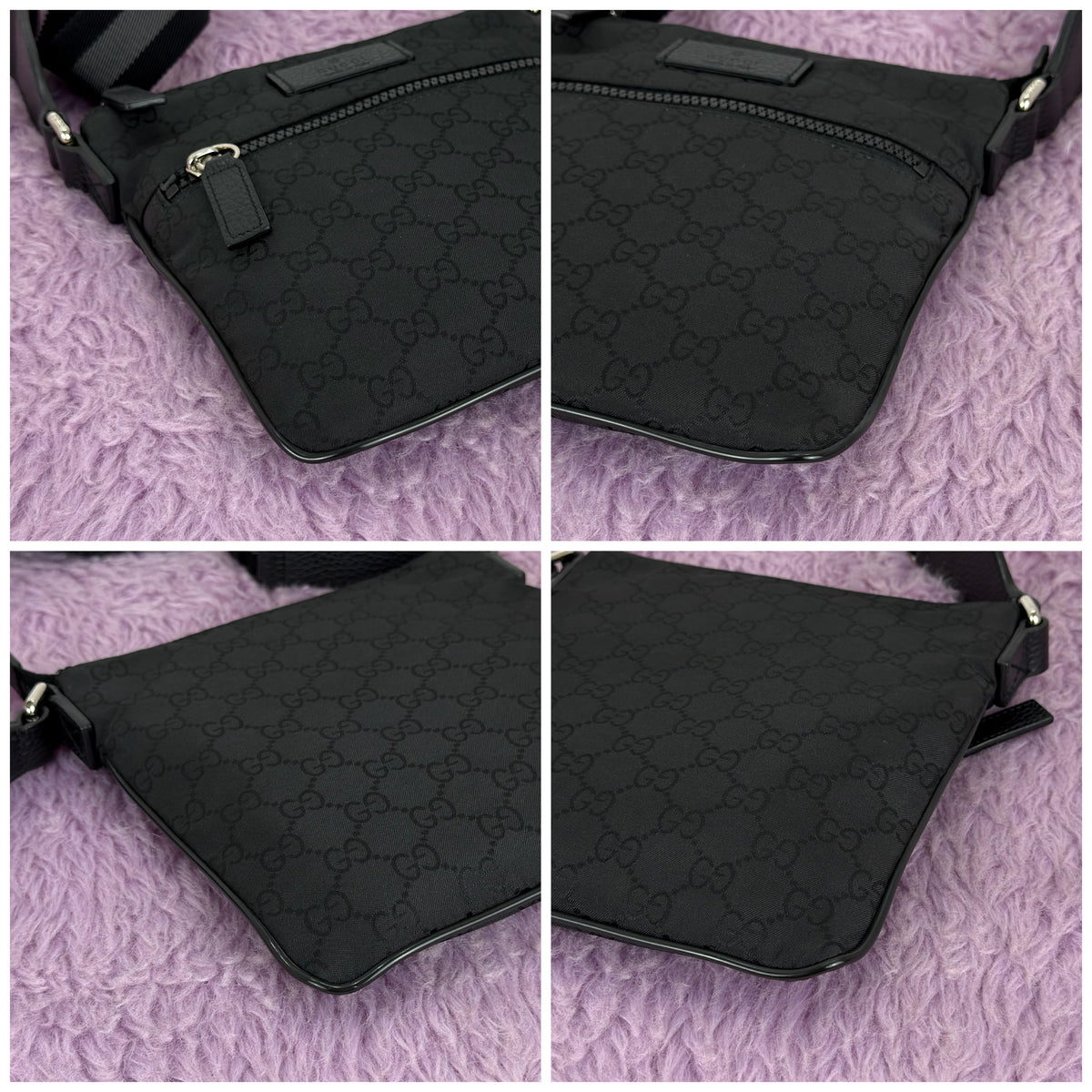 Gucci GG Nylon Monogram Flat Messenger Bag
