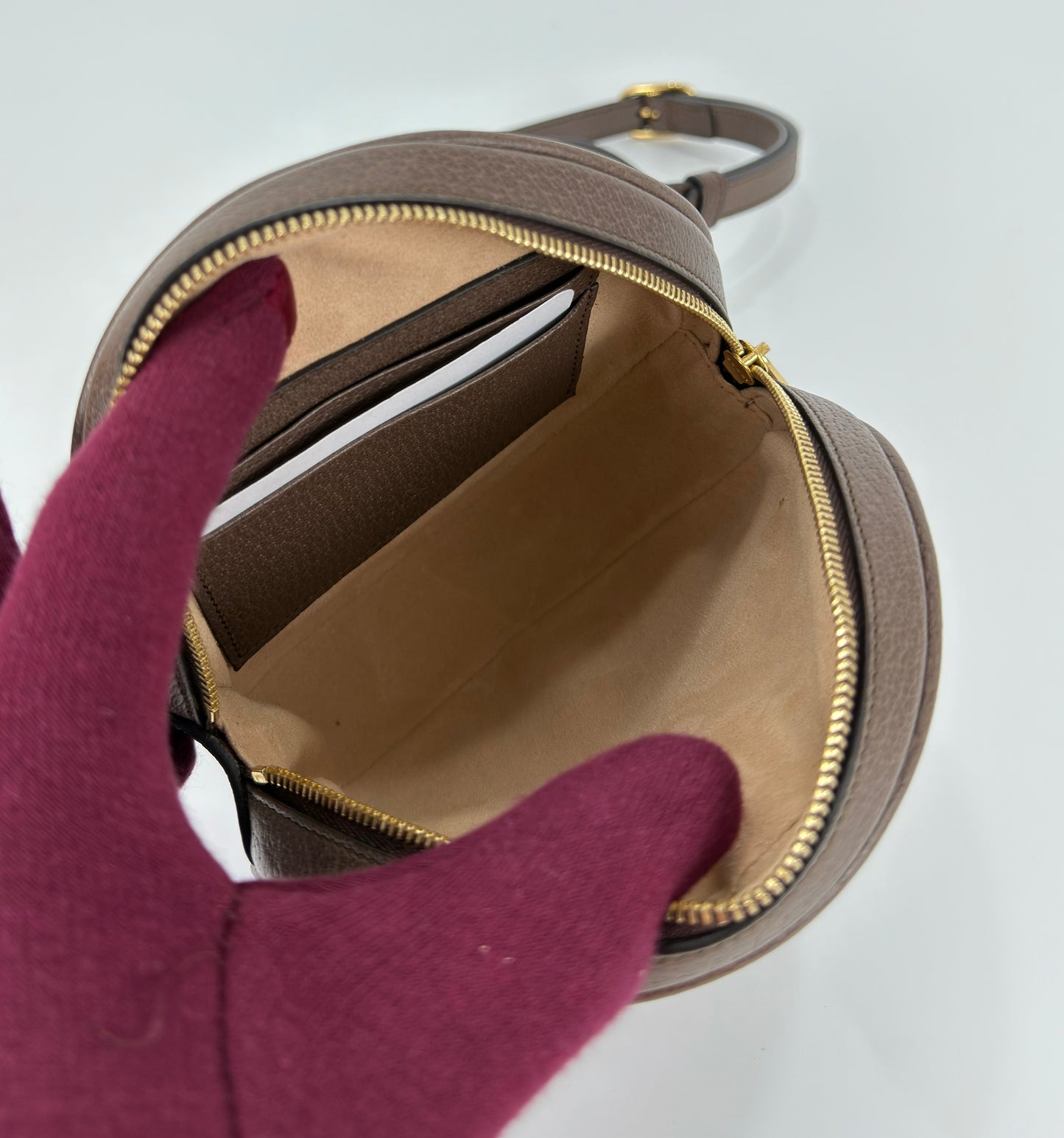 Gucci Mini GG Supreme Round Ophidia Backpack