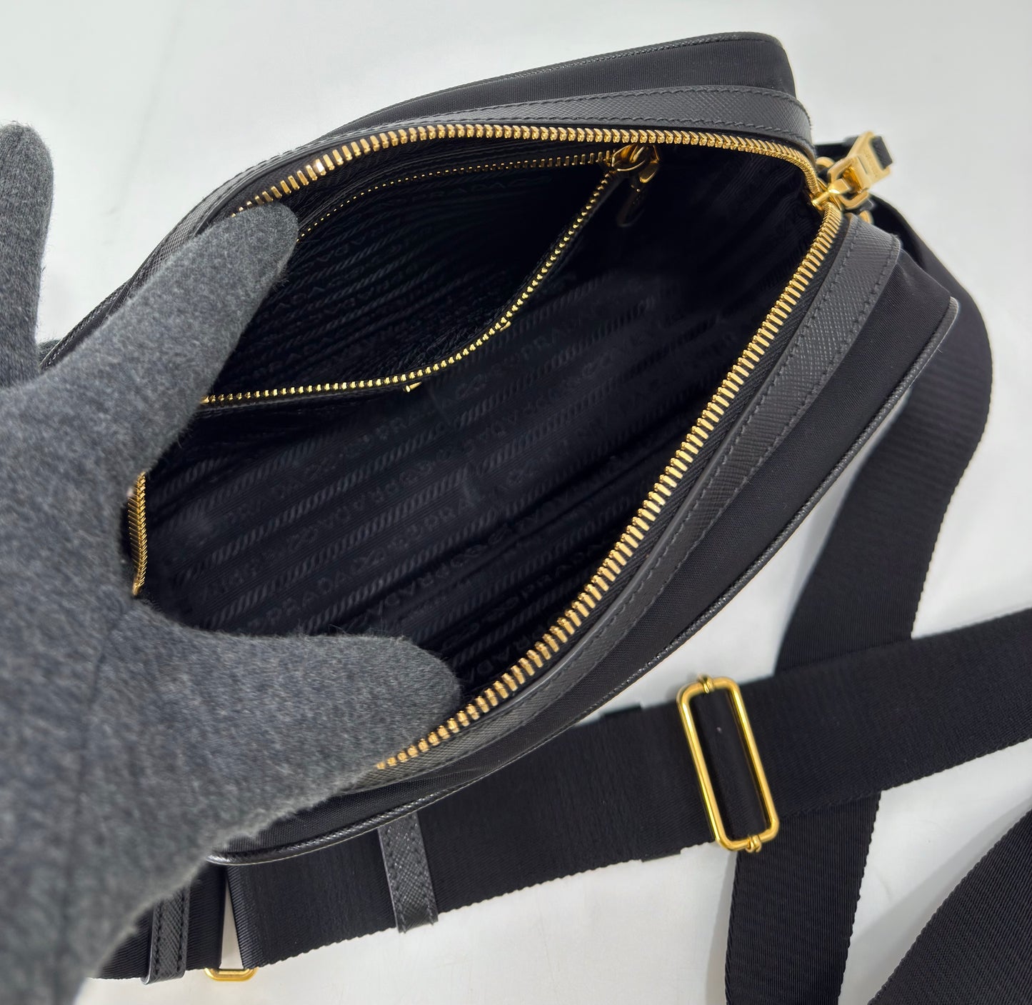 Prada Black Tessuto Nylon Camera Bag 1BH089