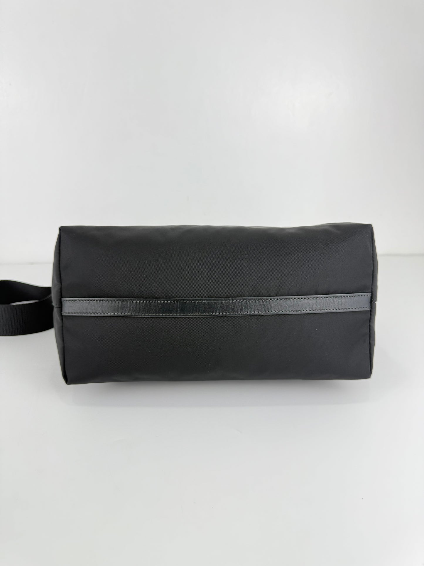 Prada Nylon Tessuto Black Leather Clochette
Crossbody Tote Bag