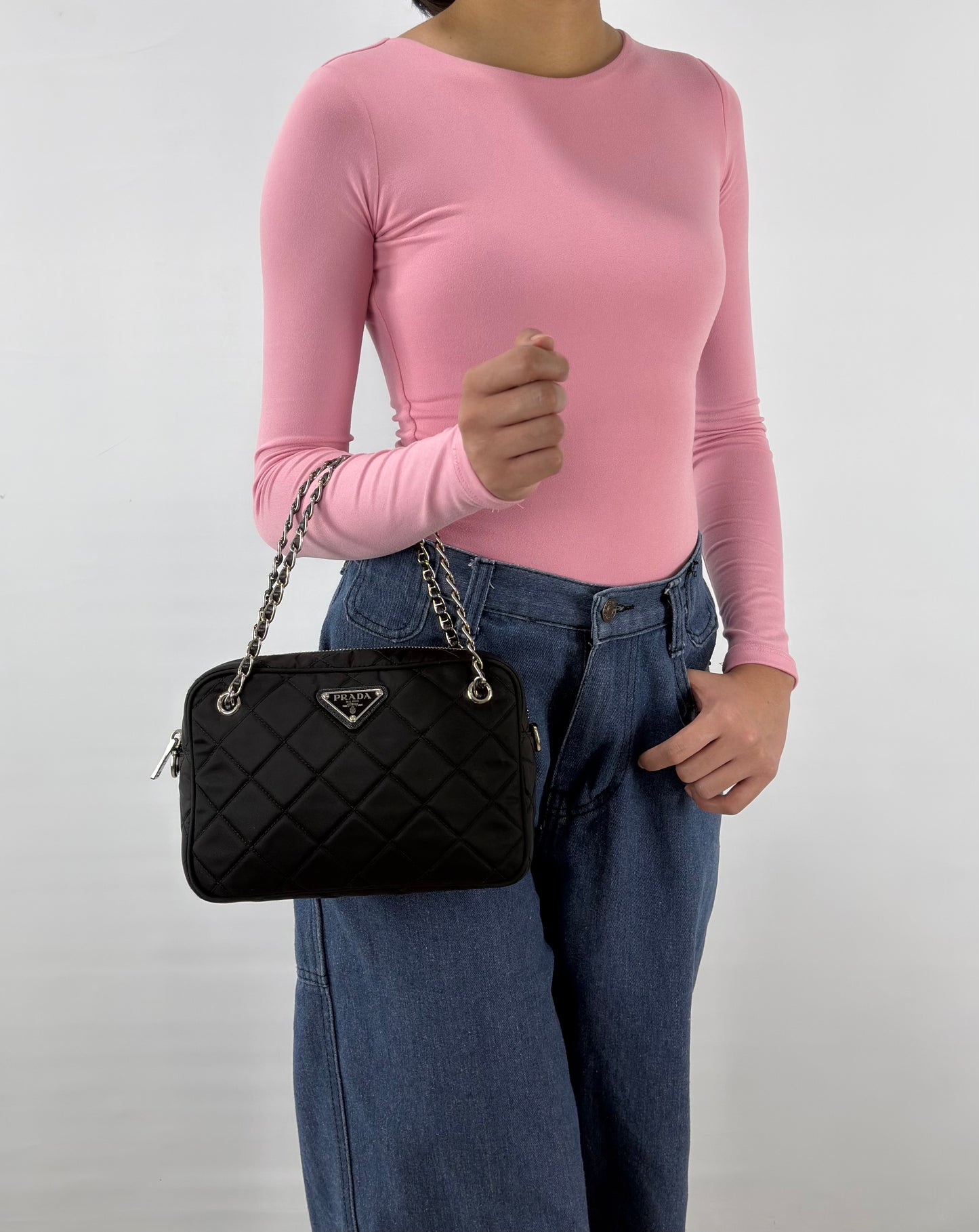 Prada Nylon Tessuto Impuntu Quilted Bandoliera