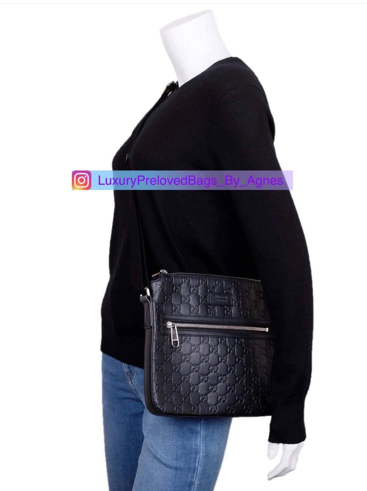 Gucci GG Signature Zip Messenger Bag