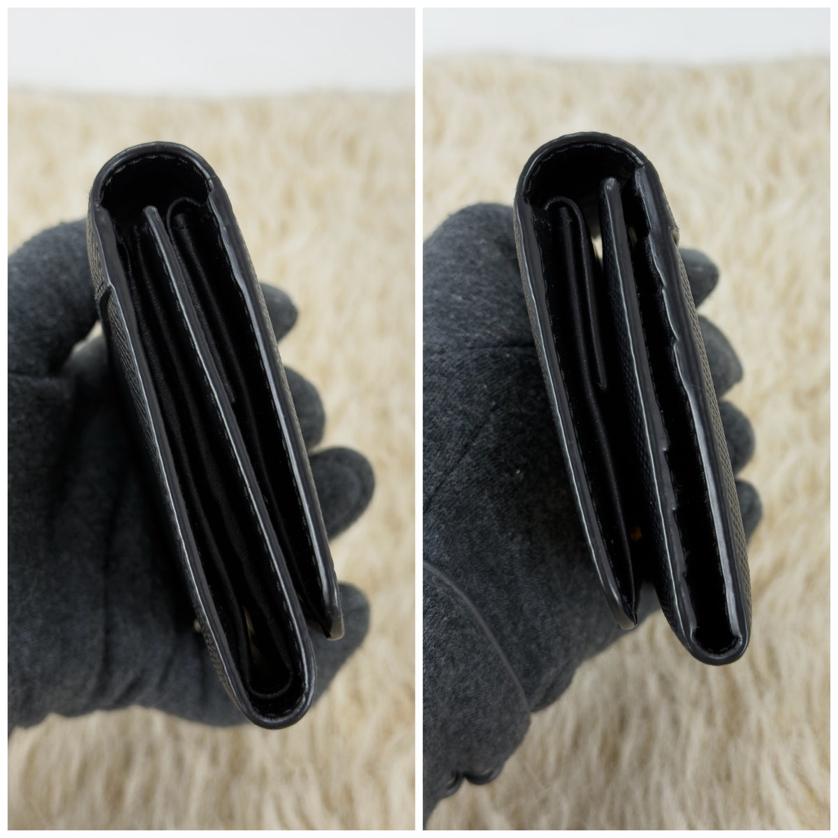 Prada Saffiano Leather Short Trifold
Clasp Wallet 1MH176