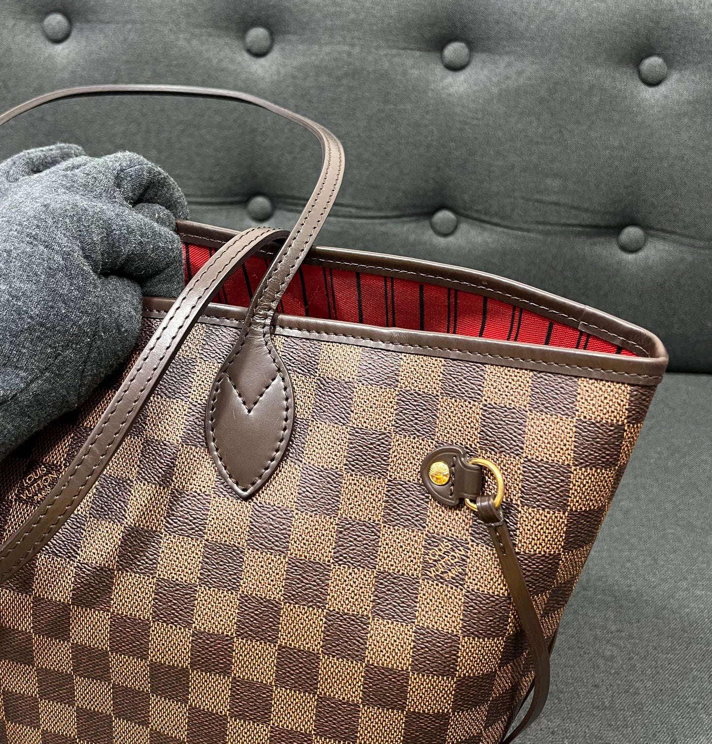 Louis Vuitton Neverfull MM Damier Ebene With Pouch