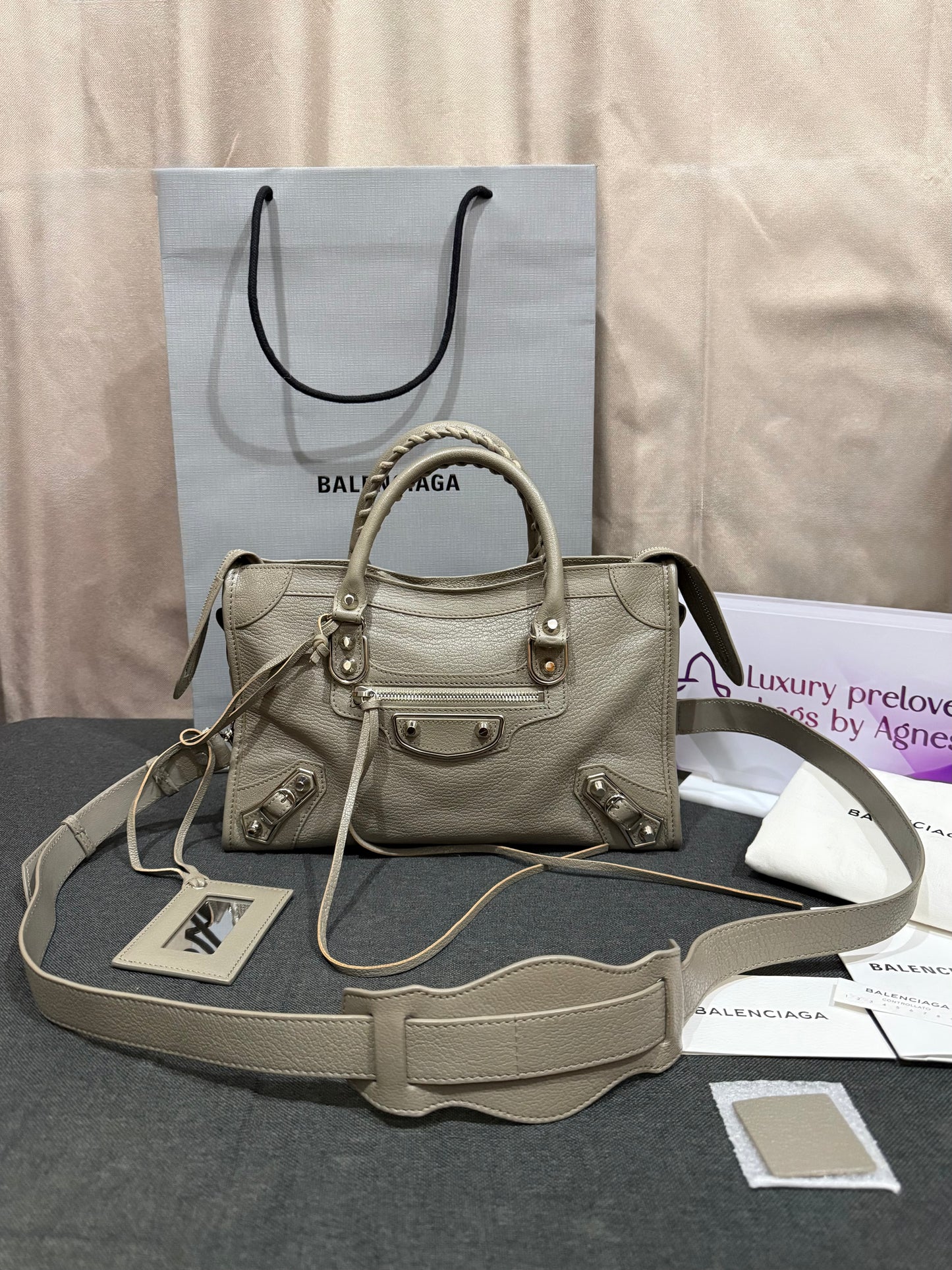 Balenciaga Metallic Eage Small City Bag