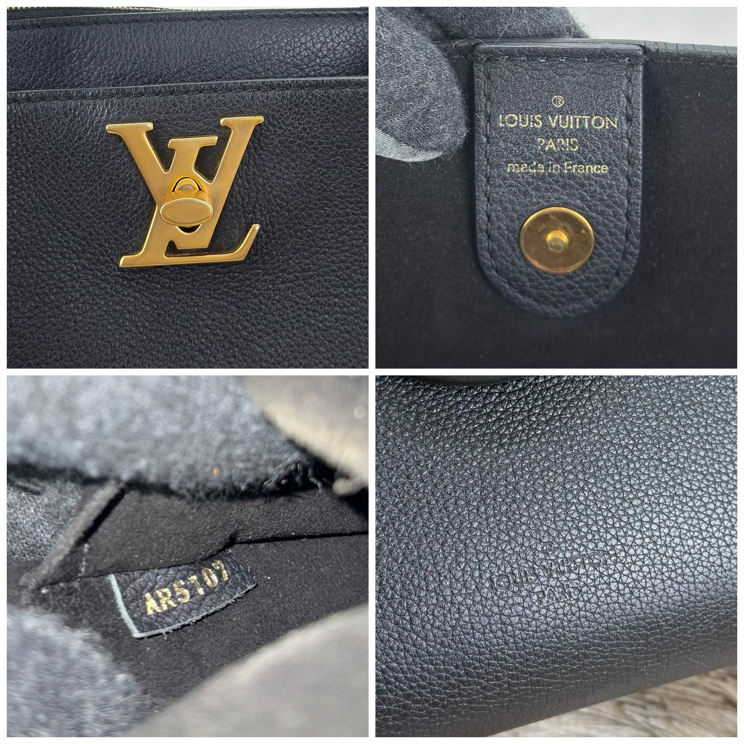 Louis Vuitton Black Leather Lockme Convertible Tote Bag