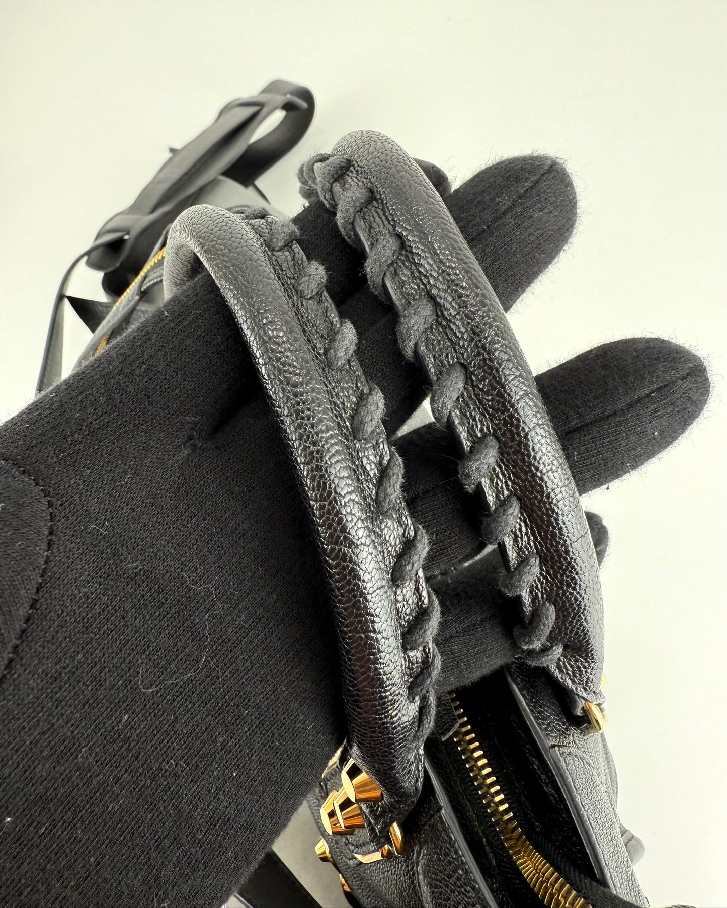 Balenciaga Black Leather Mini Classic Metallic Edge City Bag