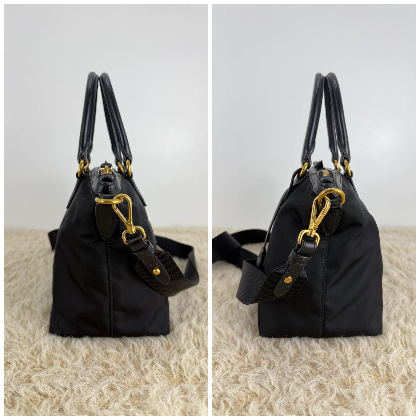 Prada Tessuto Nylon Saffiano Shopping Tote