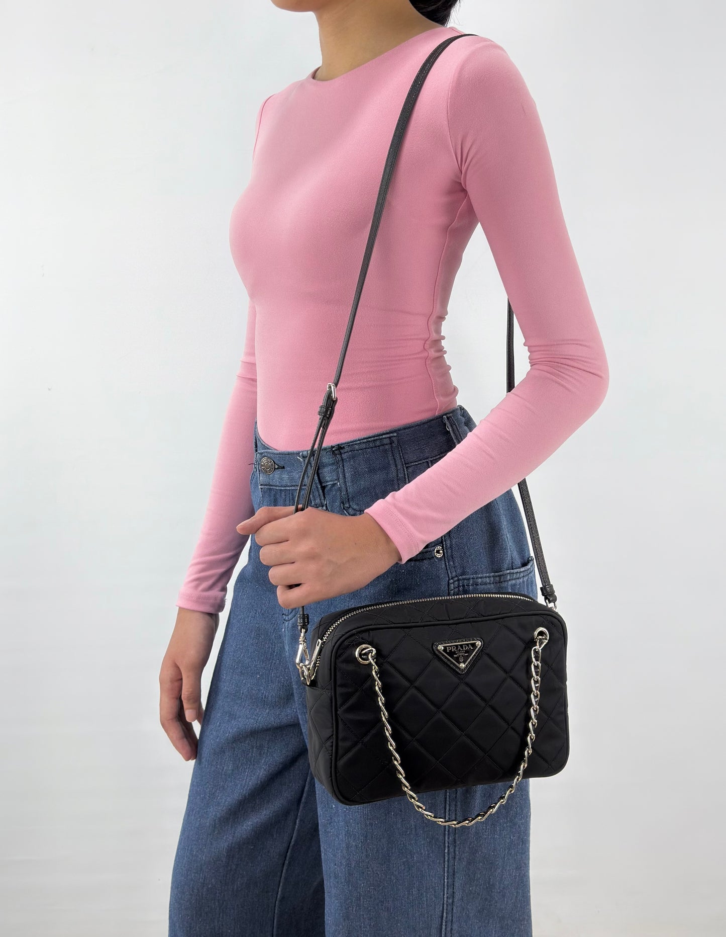 Prada Nylon Tessuto Impuntu Quilted Bandoliera
