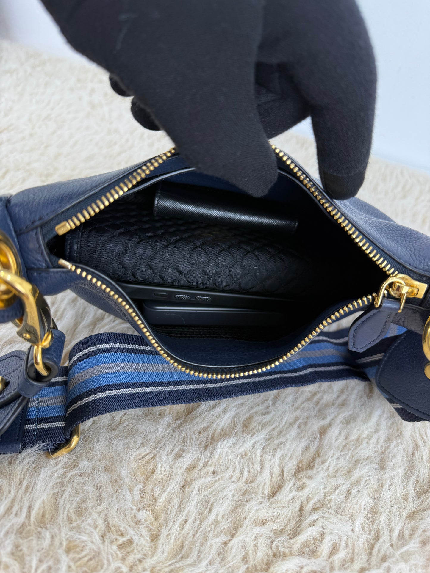 Prada Vitello Phenix Leather Crossbody Bag