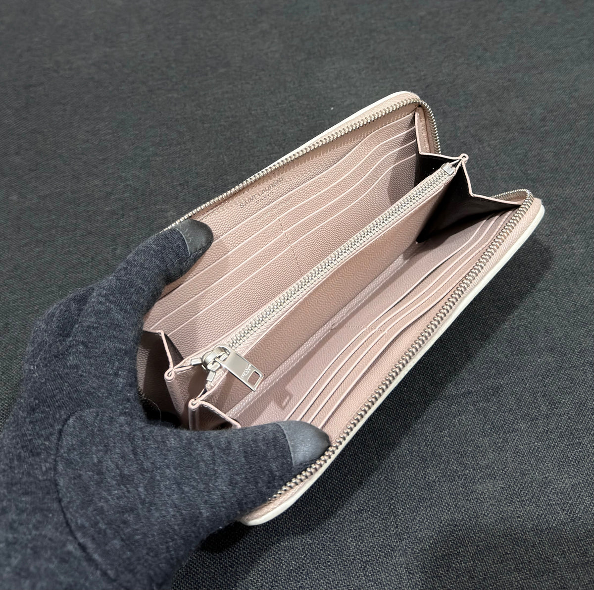 Pale Blush Saint Laurent Monogram
Zip Around Wallet