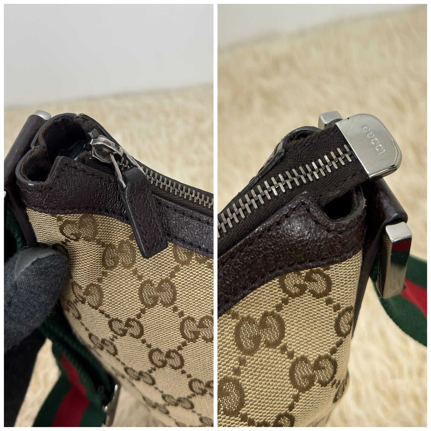 Gucci GG Canvas Vintage Web Medium Messenger Bag