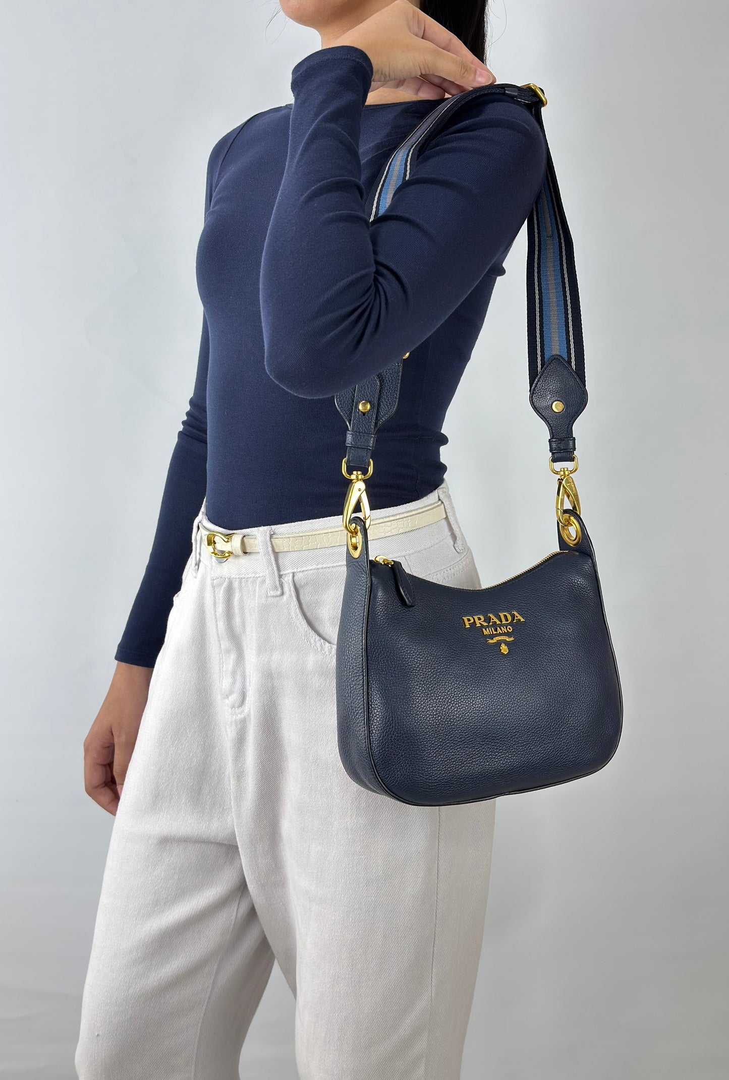 Prada Vitello Phenix Leather Crossbody Bag