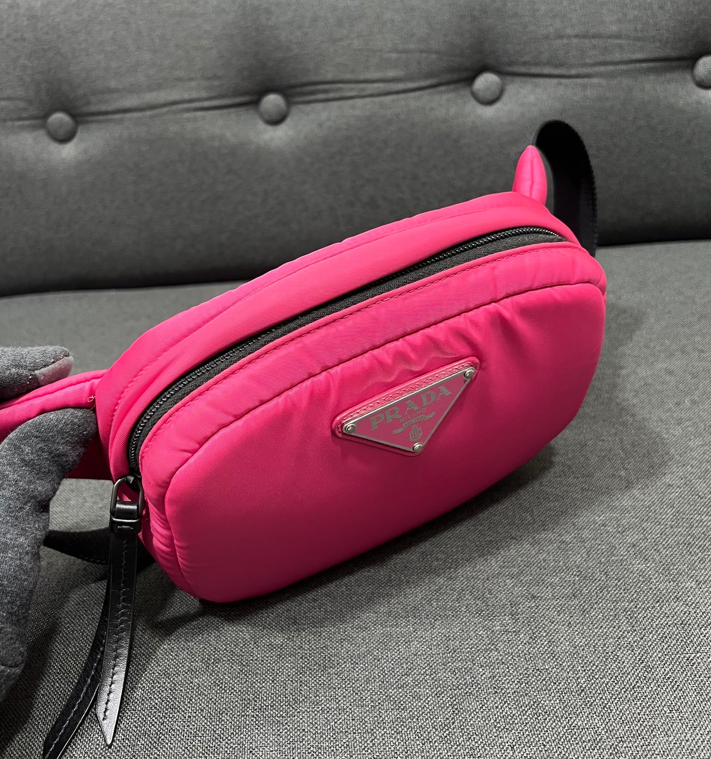 Prada Tessuto Nylon Soft Belt Bag Pink