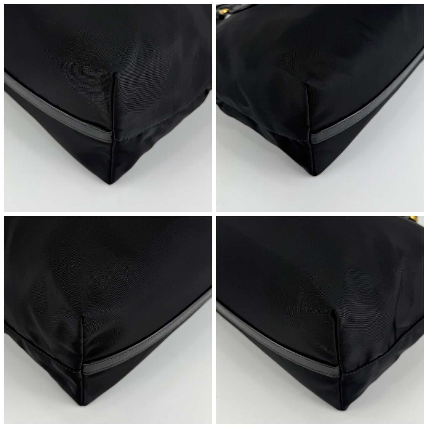 Prada Nylon Tessuto Black Leather Clochette
Crossbody Tote Bag