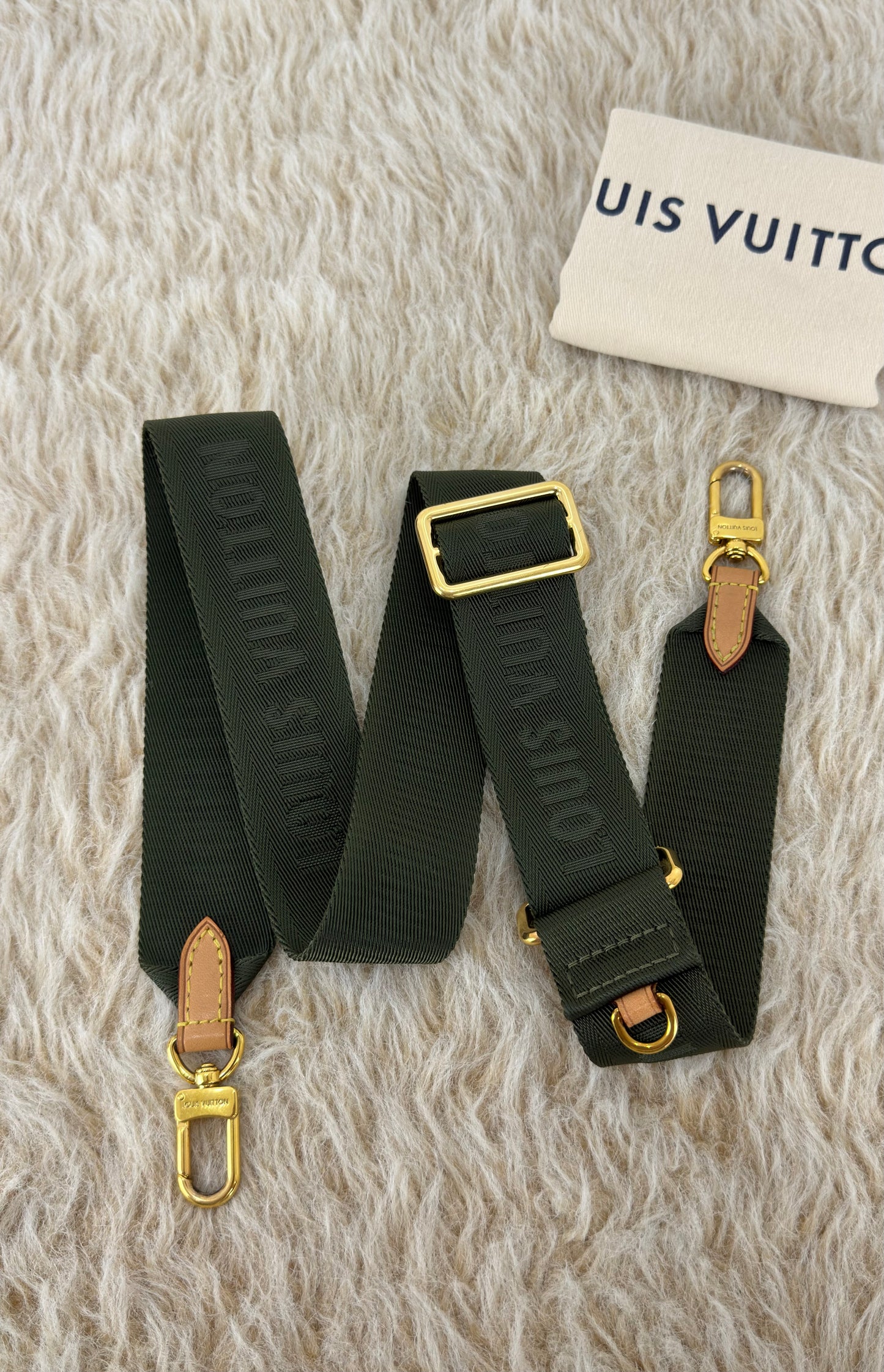Louis Vuitton Khaki Green Multi Pochette Accessories Strap