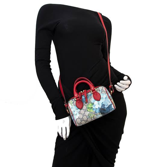 Gucci GG Supreme Monogram Blooms Mini Boston Bag