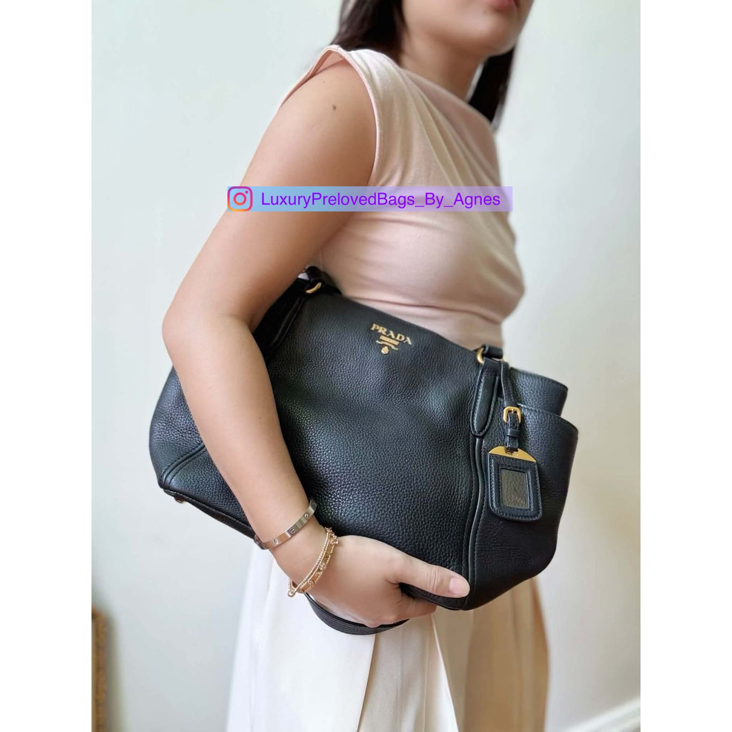 Prada Vitello Daino Leather Shoulder Bag