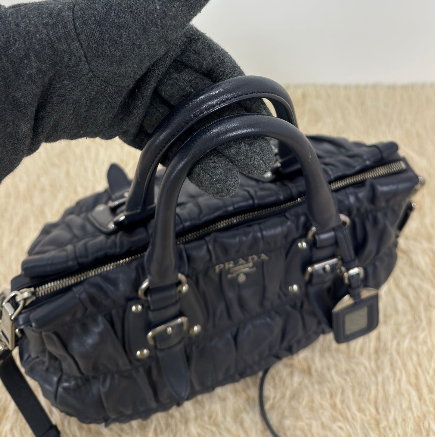 Prada Nappa Leather Gaufre Tote Bag