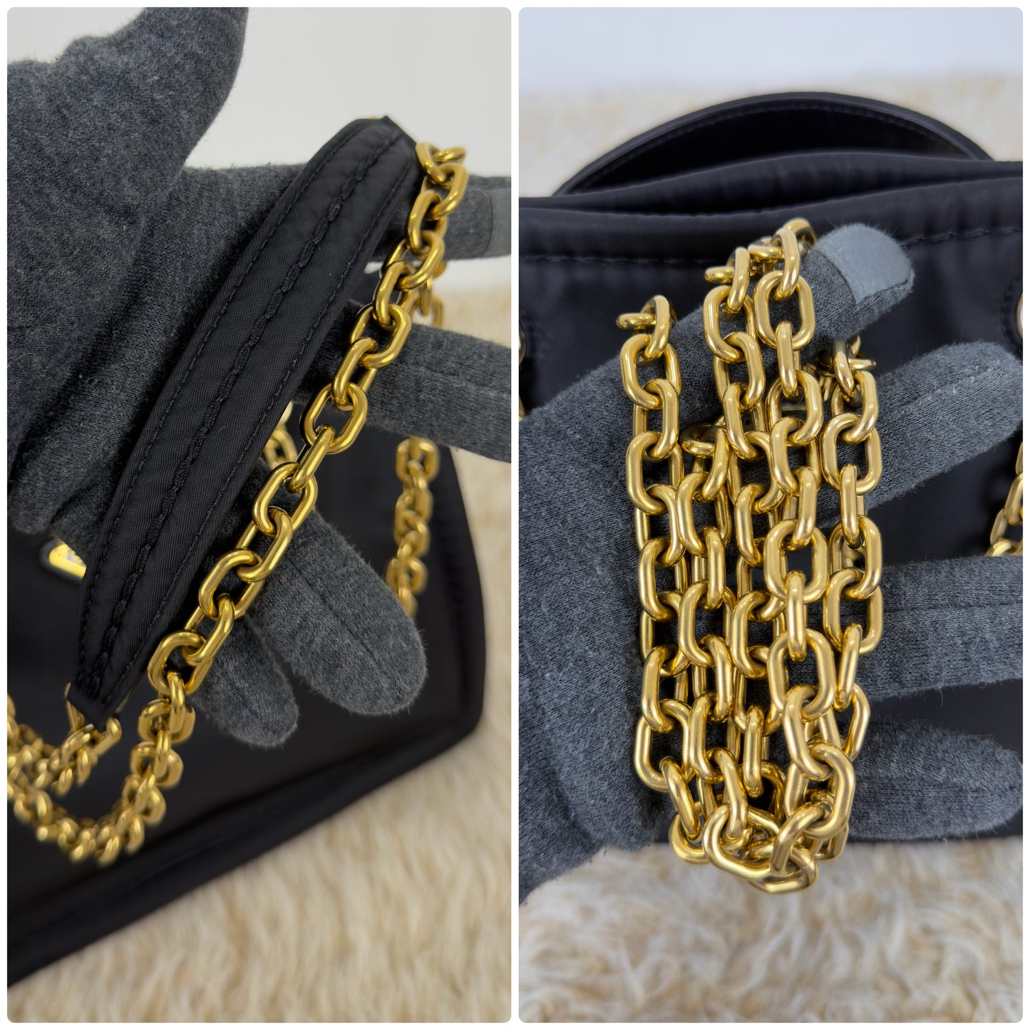 Prada Tessuto Nylon Catena Shoulder Bag