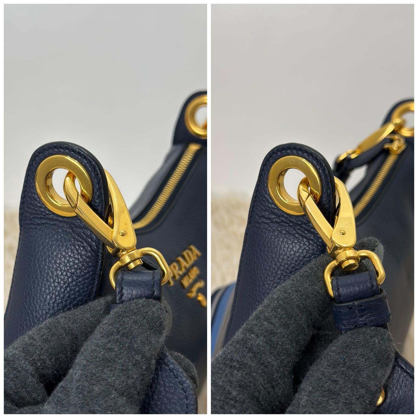 Prada Vitello Phenix Leather Crossbody Bag