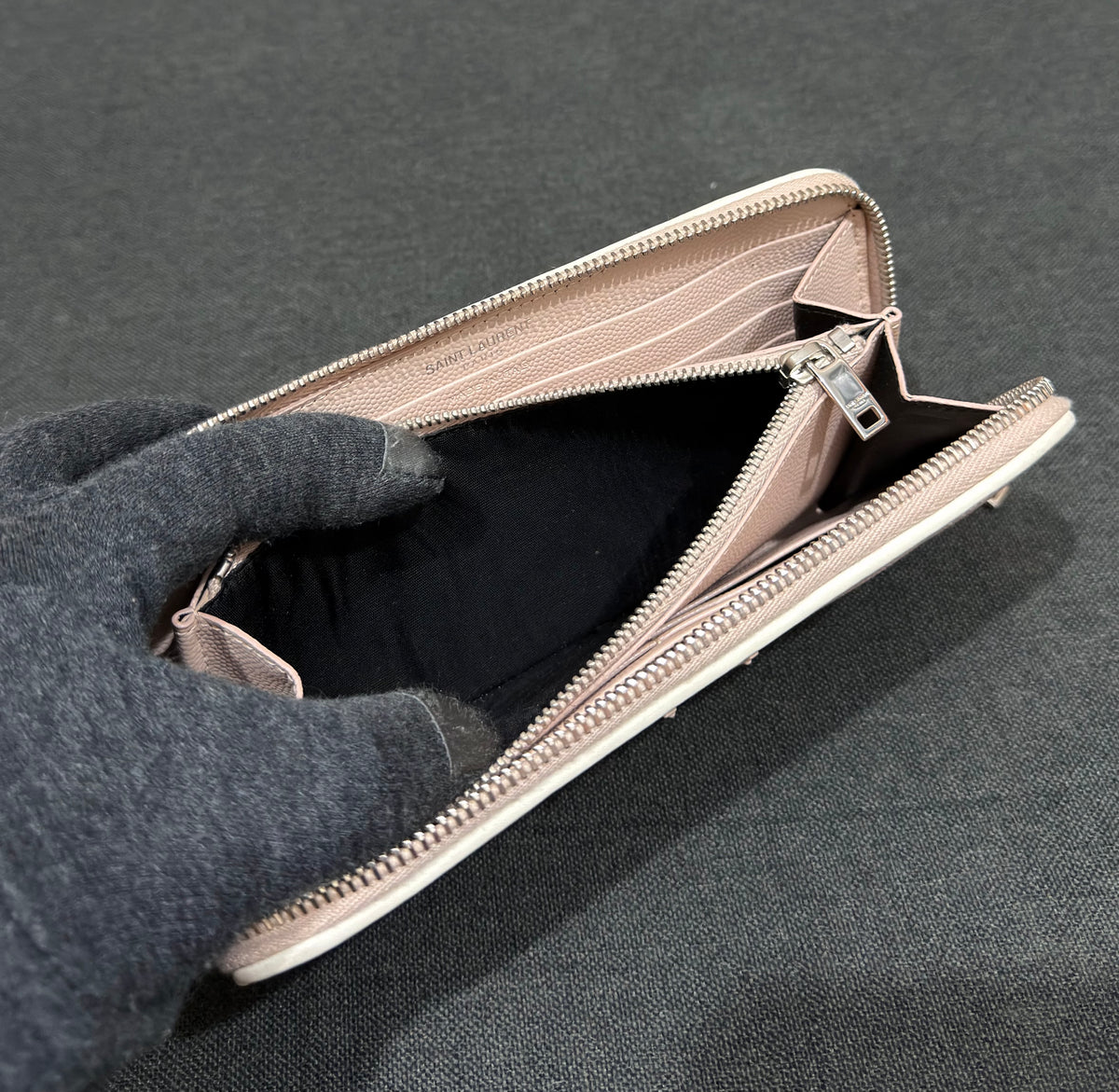 Pale Blush Saint Laurent Monogram
Zip Around Wallet