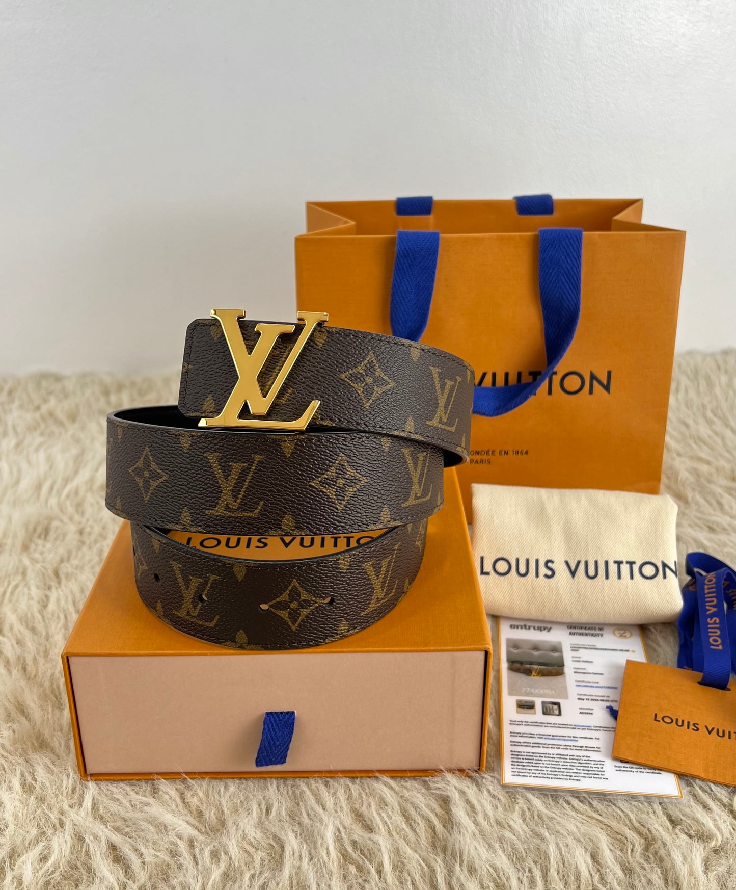 Louis Vuitton Monogram Canvas LV Initiales Reversible Belt 90/36