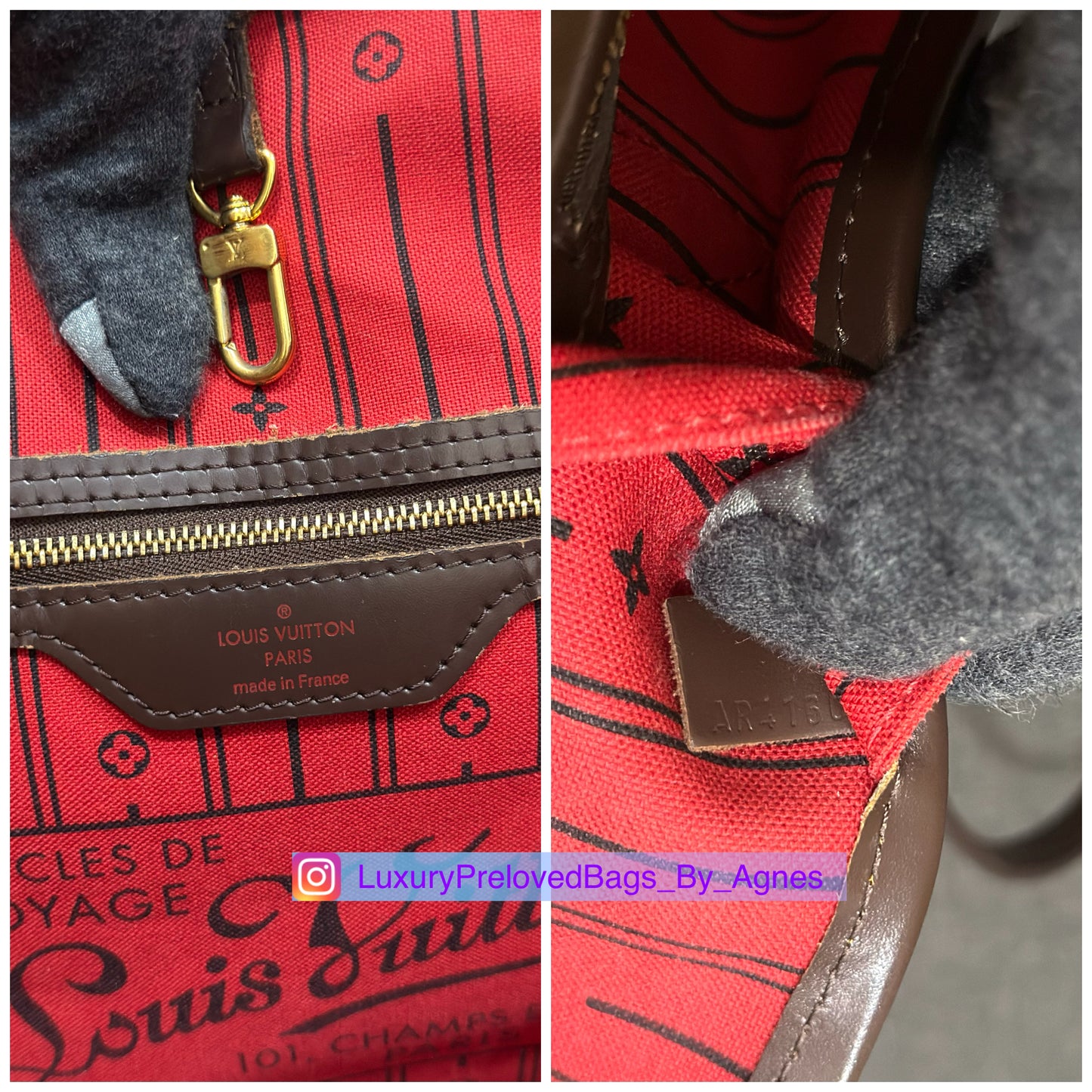 Louis Vuitton Neverful MM Damier Ebene AR4160