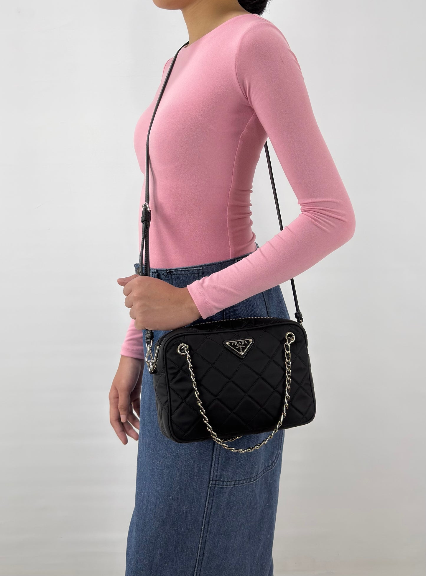 Prada Nylon Tessuto Impuntu Quilted Bandoliera